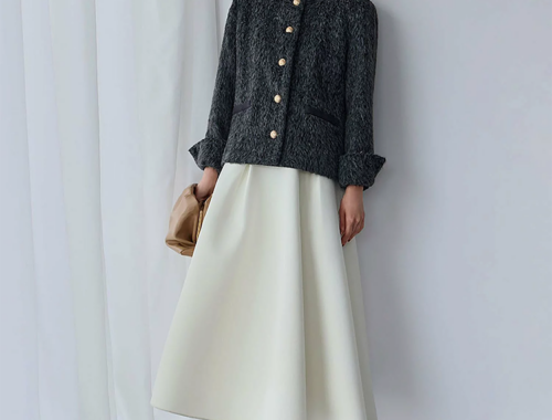 レディース ボンディング フレアスカート ロング 79-81cm丈 バックファスナー ELFRANK