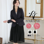 ◎レディース スーツ ジャケット プリーツ スカート PourVous