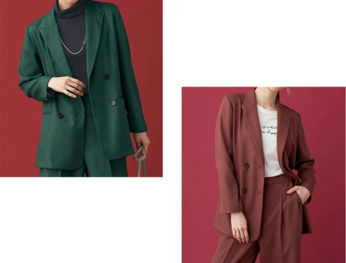 レディース ダブル ジャケット 4つ釦 ベルーナ