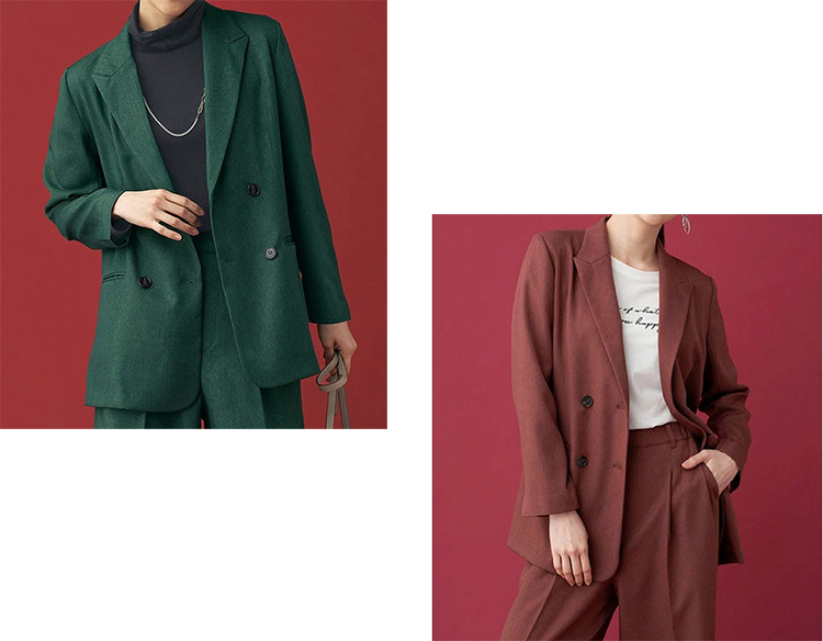 レディース ダブル ジャケット 4つ釦 ベルーナ