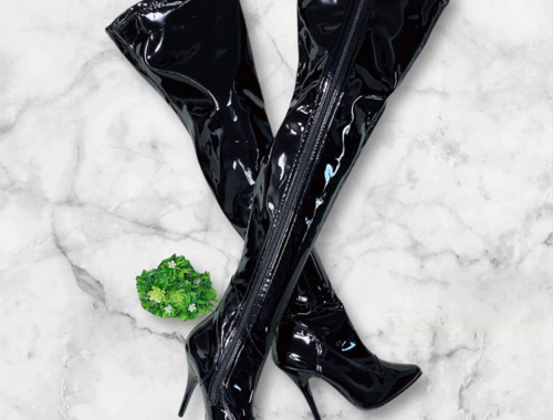 レディース ニーハイ サイハイ ブーツ エナメル ポインテッドトゥ ピンヒール12cm~13cm SEDUCE-3000