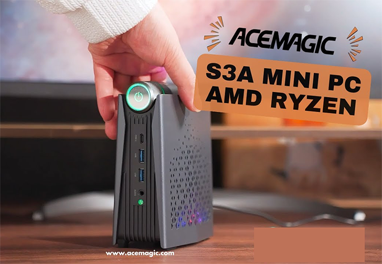 新品 ミニデスクトップパソコン PC ACEMAGIC S3A AMD Ryzen7 5825U/6800H メモリ 16/32GB SSD 512GB/1TB Wi-Fi6 Windows11 3画面同時出力