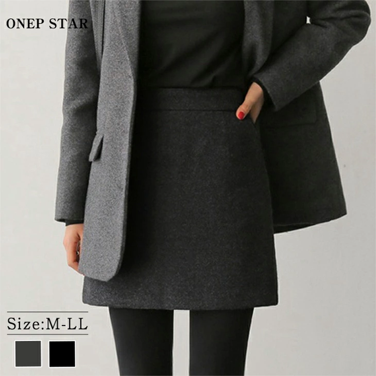 レディース ミニタイトスカート 42~44cm丈 サイドファスナー ONEP STAR