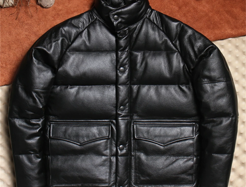 メンズ 本革 レザー ダウン ジャケット 玉屋