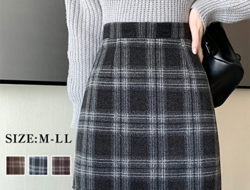 レディース Aライン ミニスカート チェック柄 39～41cm丈 バックファスナー ワンピ スター