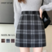 レディース Aライン ミニスカート チェック柄 39～41cm丈 バックファスナー ワンピ スター