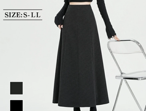 レディース Aライン フレアスカート ロング 91-93cm丈 サイドファスナー ワンピスター