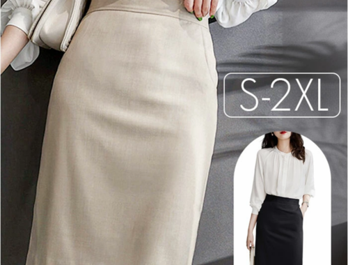 レディース タイトスカート 膝丈 52~56cm丈 バックスリット バックファスナー