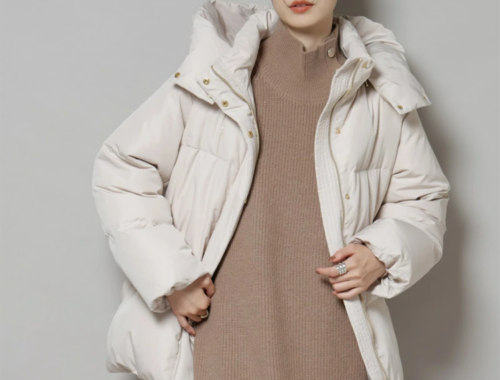 レディース ダウン コート ミディー フード NANO universe