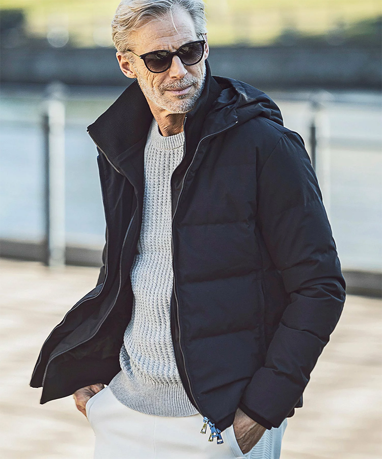 メンズ ダウン ジャケット フード AKM Contemporary