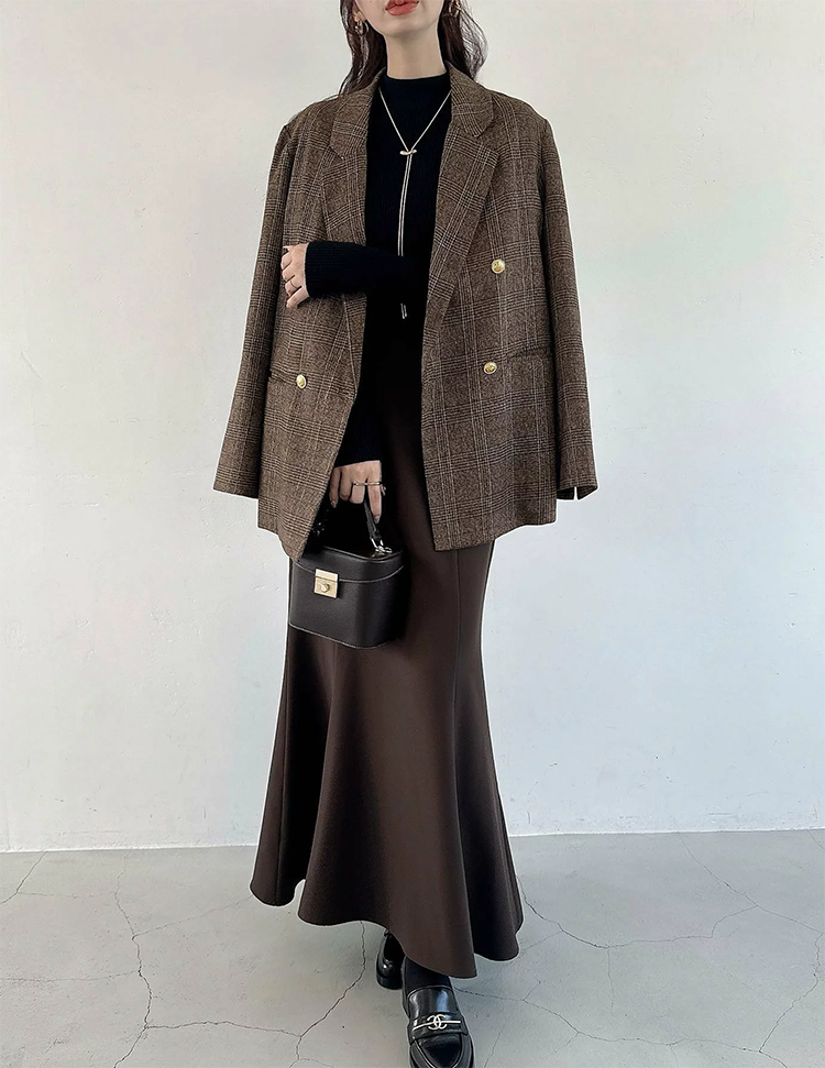 レディース ダブル テーラード ジャケット 4つボタン JUNOAH