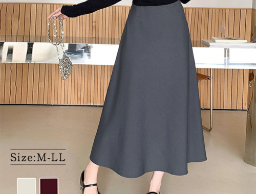 レディース Aライン フレアスカート ロング 87-89cm丈 サイドファスナー ワンピスター