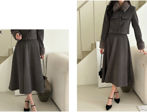 レディース Aラインフレアスカート ロング 76～78cm丈 バックファスナー DHOLIC