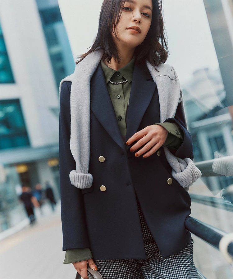 レディース テーラード ダブル ジャケット 4つ釦 ANY SIS