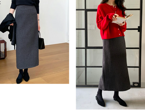 レディース タイトスカート ロング 88~89cm丈 バックスリット バックファスナー DHOLIC