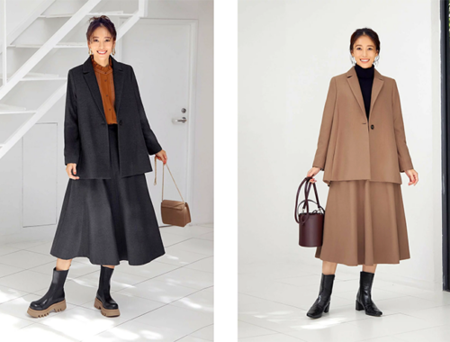 レディース フレアスカート ロング 82cm丈 サイドファスナー STYLE DELI