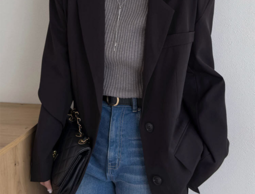 レディース オーバーサイズ シングル ジャケット 2つ釦 神戸レタス