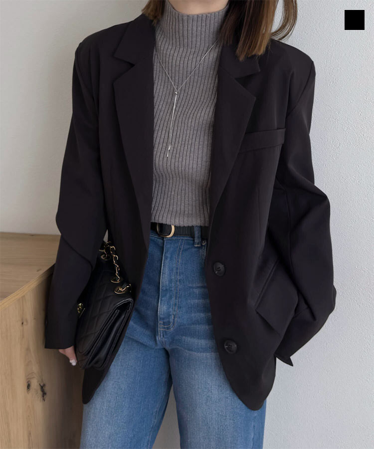 レディース オーバーサイズ シングル ジャケット 2つ釦 神戸レタス