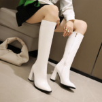 ◎レディース ロングブーツ ポインテッドトゥ 太ヒール9cm Livio