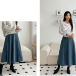 ◎レディースAラインフレアスカートロング バックファスナー DHOLIC