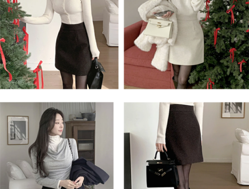 レディース Aライン ミニ フレア スカート 45.5-47.5cm丈 サイドファスナー DHOLIC