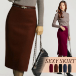 ◎レディース ラシャ タイトスカート ロング丈 Bスリット/ファスナー