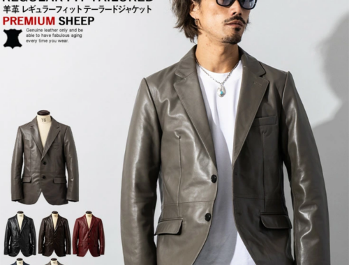 メンズ レザー 本革 レギュラーフィット テーラード ジャケット TLD04A Liugoo