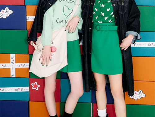 レディース ミニ スカート 台形 45.5～48cm丈 バックファスナー agnes b