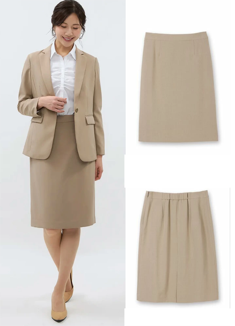 レディース タイトスカート 膝丈 60～64cm丈 バックスリット サイドファスナー 洋服の青山