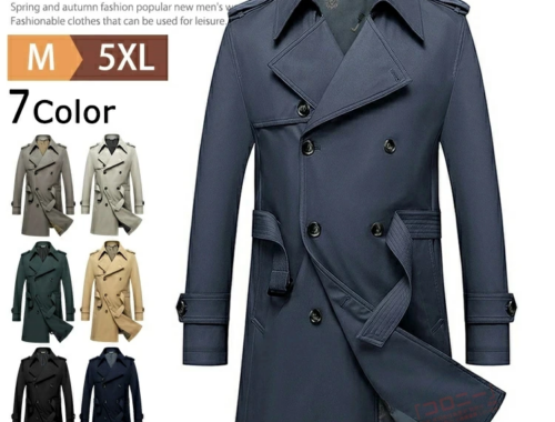 メンズ ダブル トレンチ コート ロング丈 コロニー