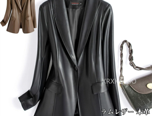 レディース ラムレザー 本革 ジャケット コート 1つ釦 つげ村 shop