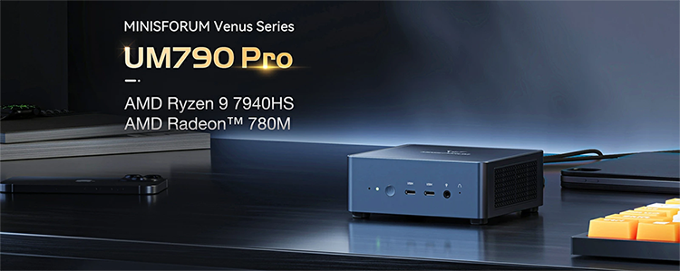 新品 ミニデスクトップパソコン PC MINISFORUM UM790 Pro AMD Ryzen9 7940HS メモリ 32GB SSD 512GB/1TB Wi-Fi6E 4画面同時出力 Windows11