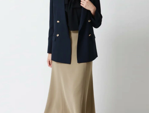 レディース フレアスカート 膝下丈 78-81cm丈 ウエストゴム バックファスナー 洋服の青山