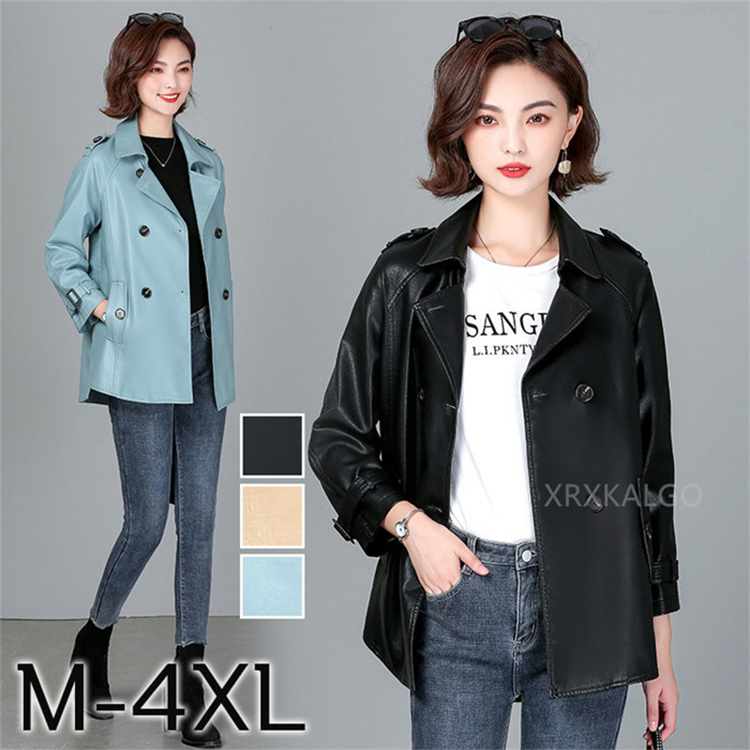 レディース ラムレザー コート ジャケット ダブル ６つボタン 本革 つげ村 shop