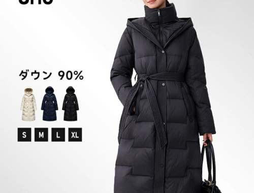レディース ダウン コート ロング丈 フード UMO