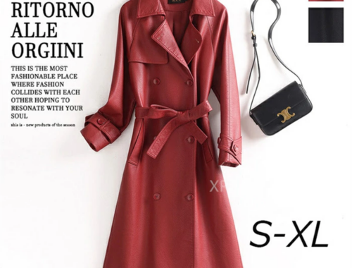 レディース ラムレザー トレンチ コート 本革 ロング丈 ベルト つげ村shop