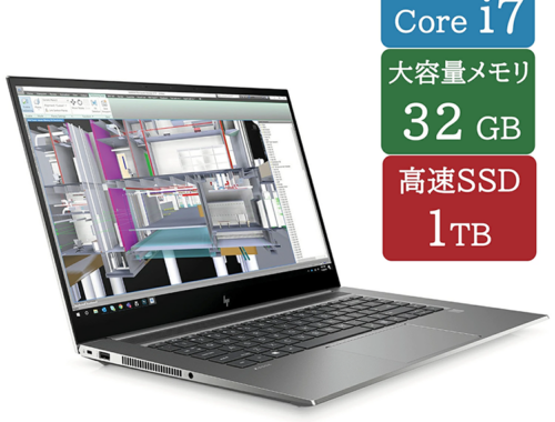 中古 ノートパソコン PC HP ZBook Studio G7 Windows11 15.6型 10世代 Core i7-10850H メモリ 32GB SSD 1TB GPU NVIDIA Quadro RTX 3000 Wi-Fi6 WPS Office2