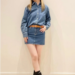 レディース デニム ミニスカート 33.5-35cm丈 フロントファスナー GAP