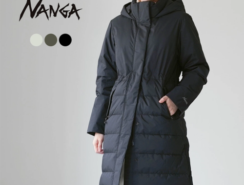 レディース アウトドア オーロラ ダウン コート ハーフ丈 フード NANGA ナンガ