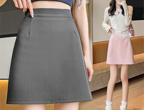 レディース Aライン ミニフレアスカート 40.5-42cm丈 膝上 バックファスナー [Kanu Surf]