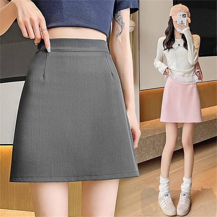 レディース Aライン ミニフレアスカート 40.5-42cm丈 膝上 バックファスナー [Kanu Surf]