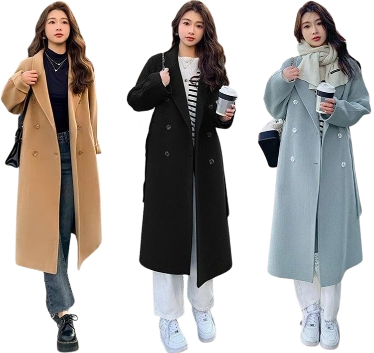 レディース トレンチ コート ロング丈 ダブル 6つボタン ベルト [J-Scott]