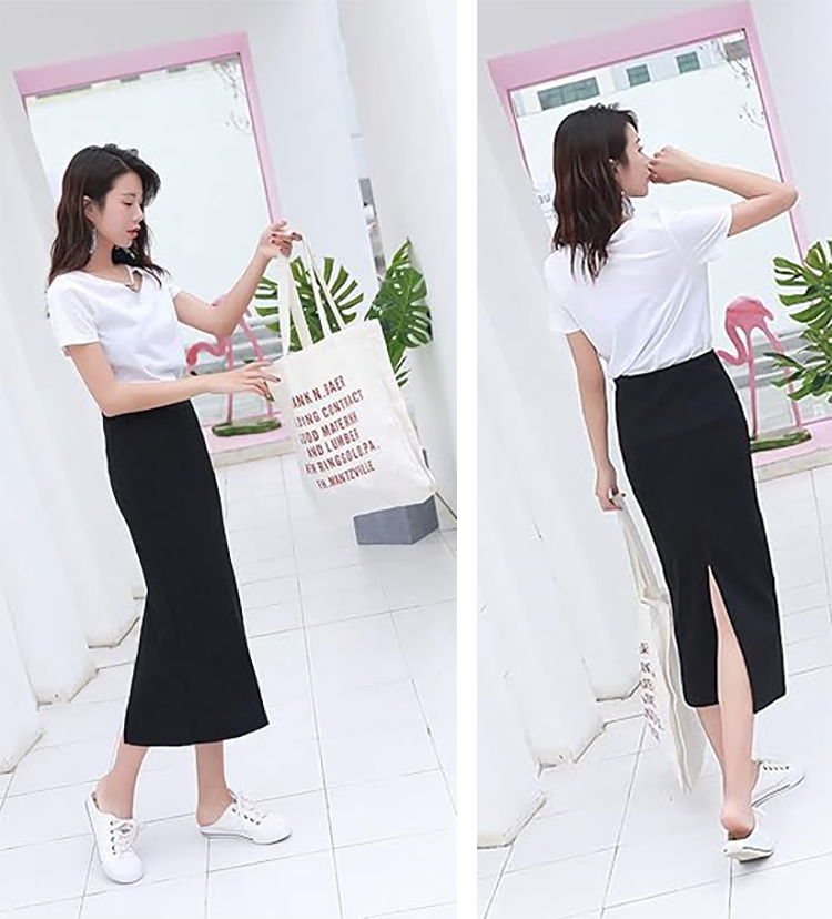 レディース タイトスカート ロング 80cm丈 スリット [MTevocon]