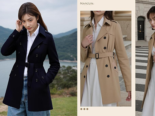 レディース トレンチ コート ダブル ロング 10ボタン [NANJUN]