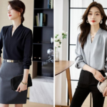 ◎レディース ブラウス シャツ 長袖 Vネック シルク [NISSAI]