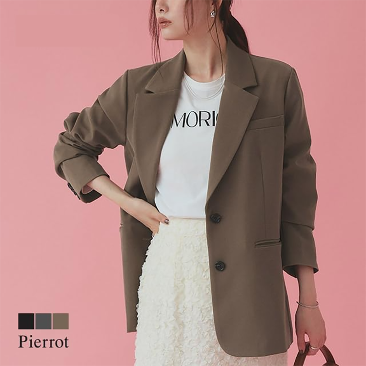 レディース シングル ジャケット 光沢 2つ釦 [ピエロ]