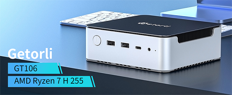 新品 ミニデスクトップパソコン PC Getorli GT106 Windows11 CPU AMD Ryzen7 H 255 メモリ 32GB SSD 1TB 無線LAN Wi-Fi6 Oculink モニター なし 4画面出力