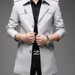 ◎メンズシングルトレンチコート ロング 3ボタン [QuntumA.E]