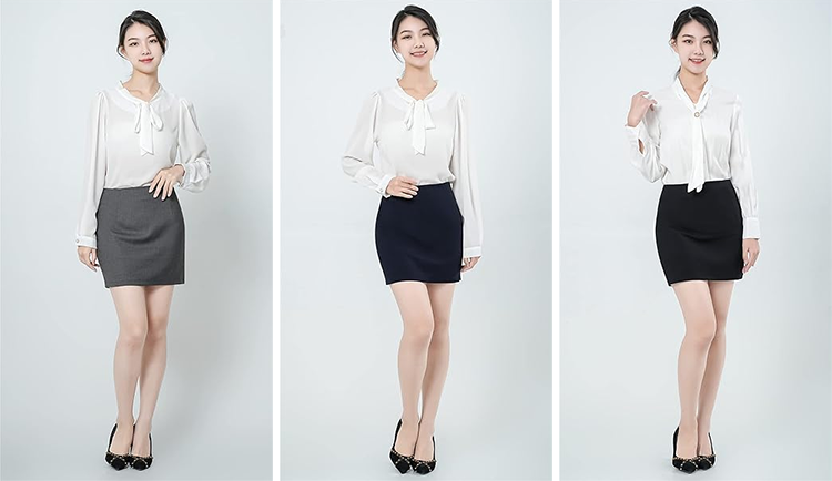 レディース ミニタイトスカート 40cm丈 膝上 バックファスナー スリットなし [syvent]