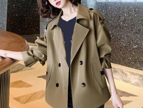 レディース スプリング トレンチ コート ミドル丈 [Donahutt03]